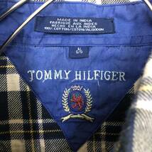 Tommy Hilfiger トミーヒルフィガー コットンネルシャツ 長袖シャツ サイズL インド製 ネイビー チェック メンズ トップス 最落なし（T19）_画像6