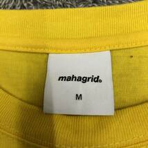 mahagrid マハグリッド 長袖Tシャツ ロンT 長袖カットソー サイズM イエロー 黄色 プリントロゴ コットン メンズ トップス 最落なし（U19）_画像6