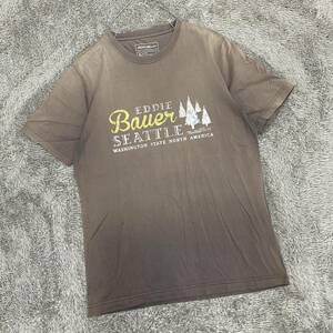 Eddie Bauer エディーバウアー Tシャツ 半袖カットソー サイズM ブラウン 茶色 メンズ トップス 最落なし （V19）