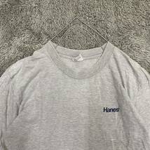 Hanes ヘインズ Tシャツ 半袖カットソー シングルステッチ 90s サイズM グレー 灰色 メンズ トップス 最落なし （V19）_画像3