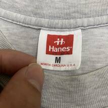 Hanes ヘインズ Tシャツ 半袖カットソー シングルステッチ 90s サイズM グレー 灰色 メンズ トップス 最落なし （V19）_画像6