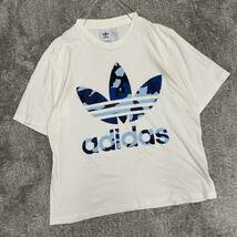 adidas アディダス Tシャツ 半袖カットソー サイズM ホワイト 白 メンズ トップス 最落なし （W19）_画像1