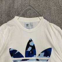 adidas アディダス Tシャツ 半袖カットソー サイズM ホワイト 白 メンズ トップス 最落なし （W19）_画像3