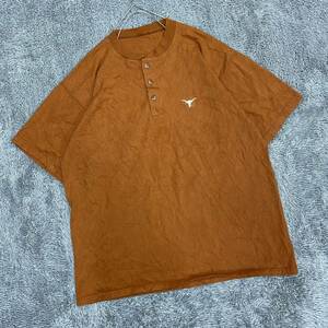 US古着 VINTAGE ヴィンテージ Tシャツ 半袖カットソー ヘンリーネック ブラウン 茶色 メンズ トップス 最落なし （X19）