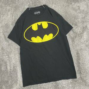 US古着 BATMAN バットマン Tシャツ 半袖カットソー サイズM ブラック 黒 メンズ トップス 最落なし （X19）
