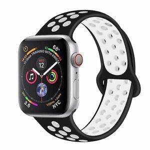 Apple Watch 交換ベルト 38MM/40MM/41MM 黒/白 アップルウォッチ ブラック シリコン スポーツバンド