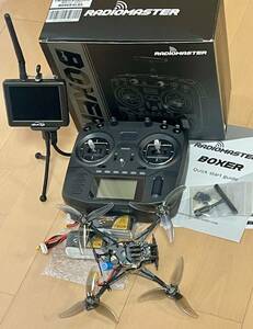 【ドローン 一式セット】フリースタイル FPV☆ Radiomaster Boxer ELRS1w出力 ☆ Crux35 ☆850mAh 4s リポ バッテリー☆ハンディ液晶モニタ