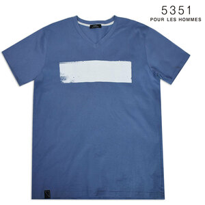 5351 POUR LES HOMMES men's T-shirt [ sax /48] beautiful goods!