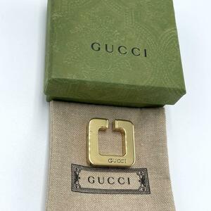 No.129 супер популярный редкость товар *[ как новый ]Gucci Gucci квадратное ушные каффы Gold GP ювелирные изделия year крюк аксессуары женский 