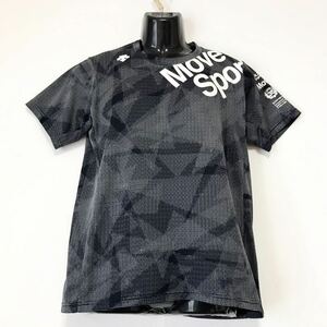 美品☆DESCENTE MOVE SPORT/デサントムーブスポーツ☆Tシャツ☆総柄/吸汗速乾/ストレッチ/トップス/ジャケット/ジャージ/グレー/L