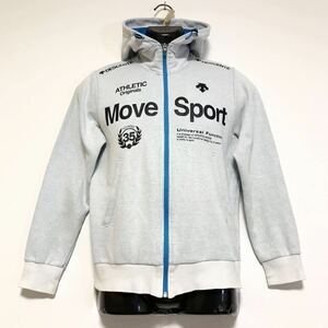 DESCENTE MOVE SPORT/ Descente Move sport * Zip * sweat / Parker * dot mesh / jacket / jersey / gray × blue /S