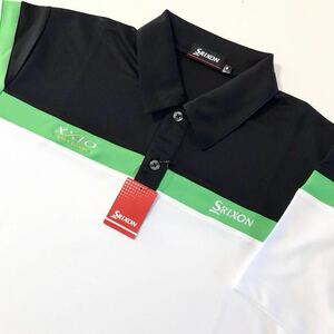  новый товар *SRIXON XXIO/ Srixon XXIO * короткий рукав * рубашка-поло *. пот скорость ./ стрейч / tops / жакет / Golf одежда / Matsuyama Hideki / чёрный × белый /M