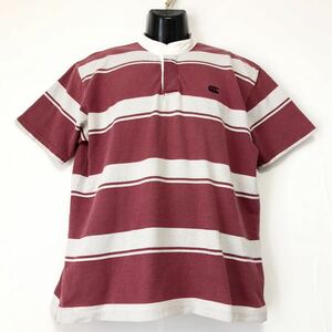 CANTERBURY/ canterbury * короткий рукав * Rugger рубашка * one отметка / окантовка / tops / жакет / джерси / регби / бордо × серый /L