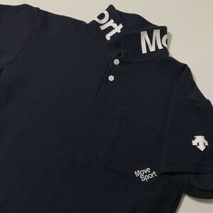 DESCENTE MOVE SPORT/デサントムーブスポーツ☆半袖☆ポロシャツ☆吸汗速乾/ストレッチ/トップス/ジャケット/ジャージ/ゴルフウェア/紺/S