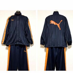 PUMA/ Puma * setup jersey / top and bottom set * navy × orange / largish size /XO