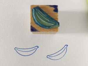 ミニ　バナナ　果物　子供　スタンプ　フランス　アンティーク　ヴィンテージ　ハンコ　フルーツ　農家　スーパー　イラスト　素材　雑貨