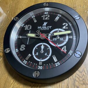 非売品◆ウブロ　HUBLOT　海外店舗販売促進用　掛時計　販促用　壁掛け時計　黒×黒文字盤　海外ショールーム用