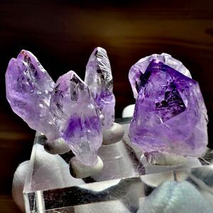 5点セット アメジスト レインボー 虹 ブラジル ポイント 紫水晶 水晶 天然石 鉱物 鉱物標本 原石 標本 鉱石 石