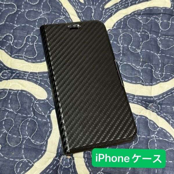 【美品】iPhoneケース 手帳型 iPhone13.14対応 手帳型 携帯ケース スマホケース ブラック iPhone