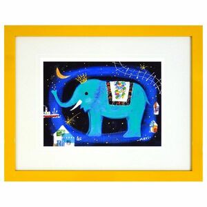 Art hand Auction Mari Maeda Starry Night Story Giclee Print O-Gi-O Framed Painting Limited to 100 copies Elephant Fairy Tale Cute Relaxing Contemporary Western Painter Guaranteed Authentic, Artwork, Prints, others