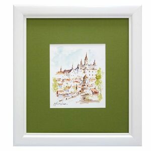 Art hand Auction Watercolor painting by Hiroshi Kusakabe A city with white spires (Italy) Framed landscape painting, hand-painted, original, travel memorabilia, Issuikai Art, Painting, watercolor, Nature, Landscape painting