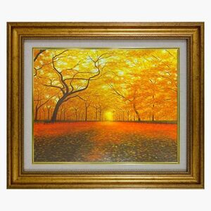 Art hand Auction Oil painting, F6, Toshihiko Asakuma, Ginkgo Tree Line, original, framed, framed painting, oil painting, landscape painting, interior, hand-painted painting, orange, autumn city in color, auspicious feng shui painting, Omikai, Painting, Oil painting, Nature, Landscape painting