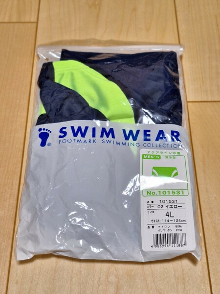 【新品未使用】フットマーク アクアライン 水着 競泳型 イエロー 4Lサイズ