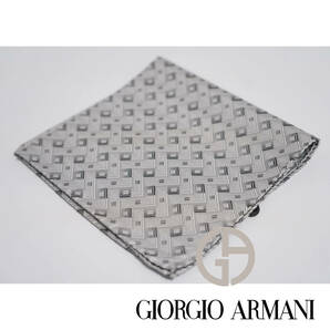 ②ポケットチーフ ジョルジオアルマーニ GIORGIO ARMANI ブラック スーツ セットアップ ホワイト