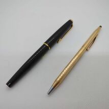 U363-H15-2808 MONT BLANC モンブラン 万年筆 585 14K CROSS ボールペン ROYAL BLUE INK ケース付 文房具_画像3