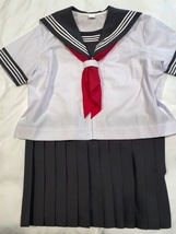 セーラー服半袖上着 スカート 3Lサイズ グレー_画像1