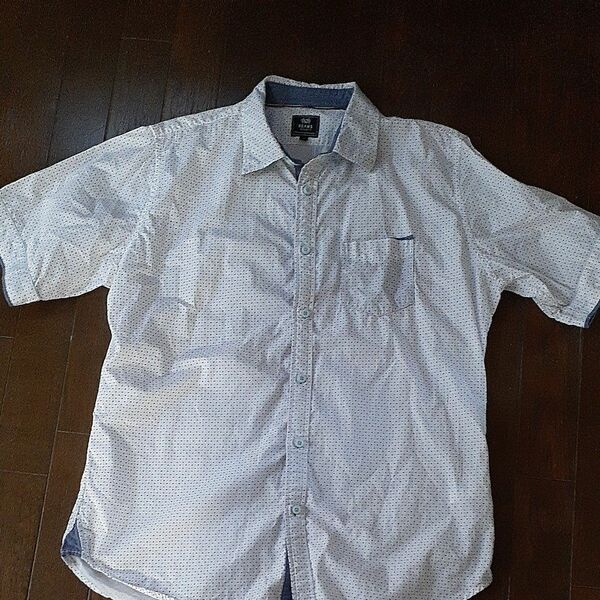 半袖シャツ 総柄 ボタンダウンシャツ 半袖 シャツ コットン XL
