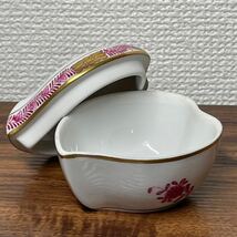 【3点セット】ヘレンド　HEREND 小物入れ　蓋付き　小皿　hand paint_画像3