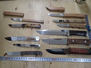 『K18B』無銘 試作品 カスタムナイフ シースナイフ 11本（11点）まとめてセット 刃付け無　カスタムナイフメーカーに成りたかった方の試作