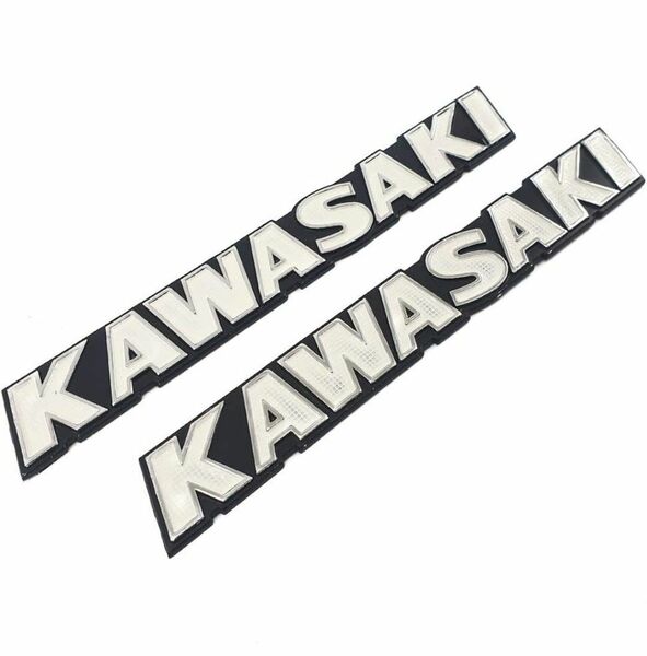 KAWASAKI カワサキ ゼファー750/1100用 立体 エンブレム 白色 2枚セット　アルミ製