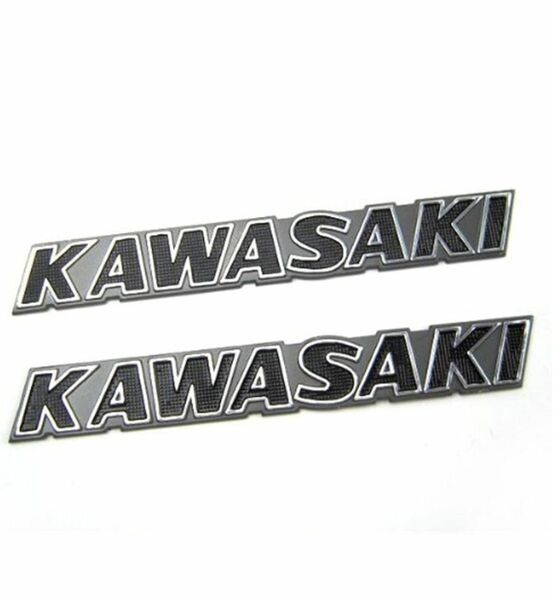 KAWASAKI カワサキ ゼファー750/1100用 立体 エンブレム 黒色 2枚セット　アルミ製
