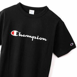 ●送料390円可能商品 チャンピオン Champion 新品 定番 肌触り◎ ビッグロゴ コットン 半袖 Tシャツ 黒 M [C3P302-090-M] 三 壱★QWER★