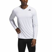 ●送料390円可能商品 アディダス ADIDAS 新品 メンズ テックフィット フィッティド ストレッチ 長袖 Tシャツ 白 XL [GL9893-O] 三 参★QWER_画像2