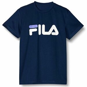 ●送料390円可能商品 フィラ FILA 新品 定番 メンズ COOL 冷感 UVCUT スポーツ 半袖 Tシャツ 紺 Lサイズ [412359-NV-L]一 三 弐★QWER