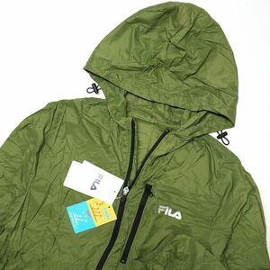 ★フィラ FILA 新品 メンズ 軽量 撥水 持ち運び簡単！ ポケッタブル ジップ パーカー ジャケット Mサイズ [419919-GRN-M] 一 二 壱★QWER