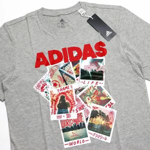 ●送料390円可能商品 アディダス ADIDAS 新品 メンズ カジュアル ドゥードル フォトズ 半袖 Tシャツ 灰 Mサイズ [FN1719-M] 三 壱★QWER