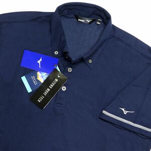 * postage 390 jpy possibility commodity Mizuno Golf MIZUNO GOLF new goods men's . sweat speed . button down polo-shirt [52JA905214-XL] one three three *QWER QQAA-20