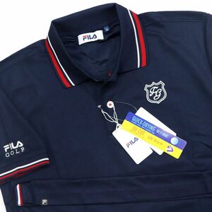 * стоимость доставки 390 иен возможность товар filler FILA Golf GOLF новый товар мужской . пот скорость .UVCUT рубашка-поло с коротким рукавом темно-синий [749674G-NV-M] один три .*QWER QQAA-18