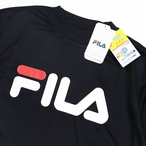 ●送料390円可能商品 フィラ FILA 新品 定番 メンズ COOL 冷感 UVCUT スポーツ 半袖 Tシャツ 黒 Lサイズ [412359-BK-L]一 三 弐★QWER