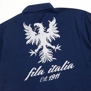 ●送料390円可能商品 フィラ ゴルフ FILA GOLF 新品 メンズ 速乾 半袖 ボタンダウン ポロシャツ 紺 [748667-NV-M]一 三 壱★QWER QQAA-56