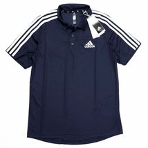 ●送料390円可能商品 アディダス ゴルフ ADIDAS GOLF 新品 メンズ ストライプス 半袖 ポロシャツ 紺 Mサイズ[H13873-M] 三 壱★QWER_画像2