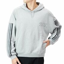 ★アディダス adidas 新品 メンズ カジュアル スリーストライプス スウェット パーカー ジャケット 灰 Sサイズ [HM2678-S] 二 零★QWER★_画像1