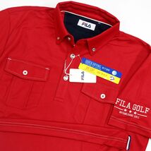 ●送料390円可能商品 フィラ ゴルフ FILA GOLF 新品 メンズ 吸汗速乾 半袖 ボタンダウン ポロシャツ[749669G-RD-LL]一 三 参★QWER QQAA-59_画像1