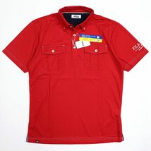 ●送料390円可能商品 フィラ ゴルフ FILA GOLF 新品 メンズ 吸汗速乾 半袖 ボタンダウン ポロシャツ[749669G-RD-LL]一 三 参★QWER QQAA-59_画像2