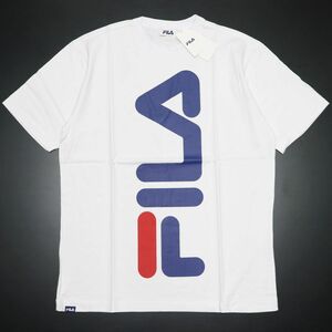 ●送料390円可能商品 フィラ ゴルフ FILA GOLF 新品 メンズ 吸汗速乾 ビッグロゴ 半袖 Tシャツ 白 XLサイズ[749654WT1N-LL]一 三 参★QWER