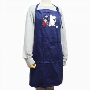 * Moomin MOOMIN little mii new goods lovely ... embroidery with pocket neck .. type apron navy blue [MOOMINA-NVY1N] one ACC*QWER*